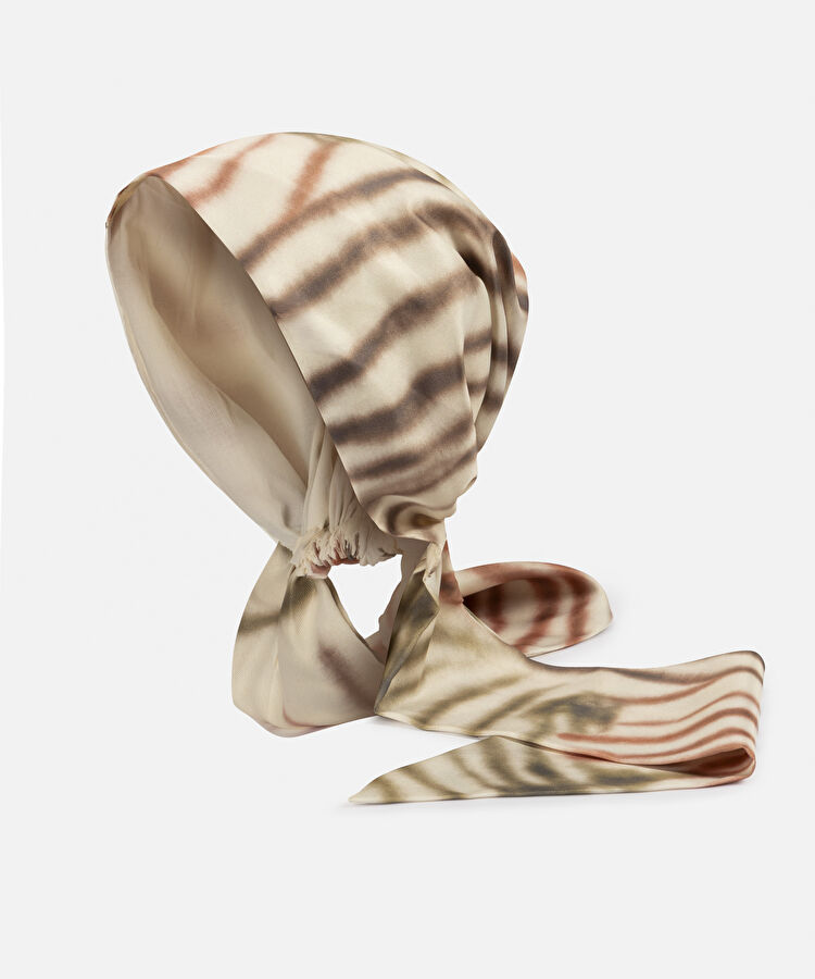 Desenli bandana eşarp - IS1260082050018 - Ekru Eşarp