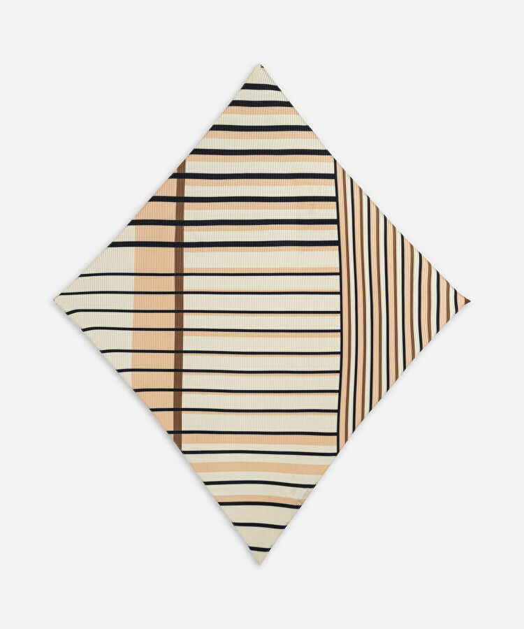 Piliseli colorblock eşarp - IS1260082051018 - Ekru Eşarp