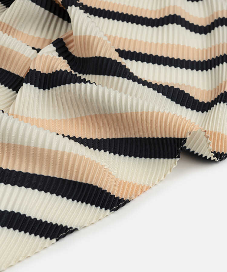 Piliseli colorblock eşarp - IS1260082051018 - Ekru Eşarp