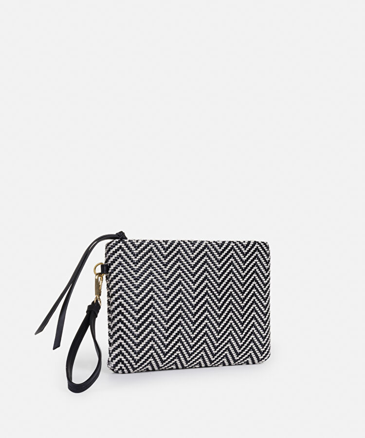 Örgü dokulu clutch - IS1260121004001 - Siyah Clutch