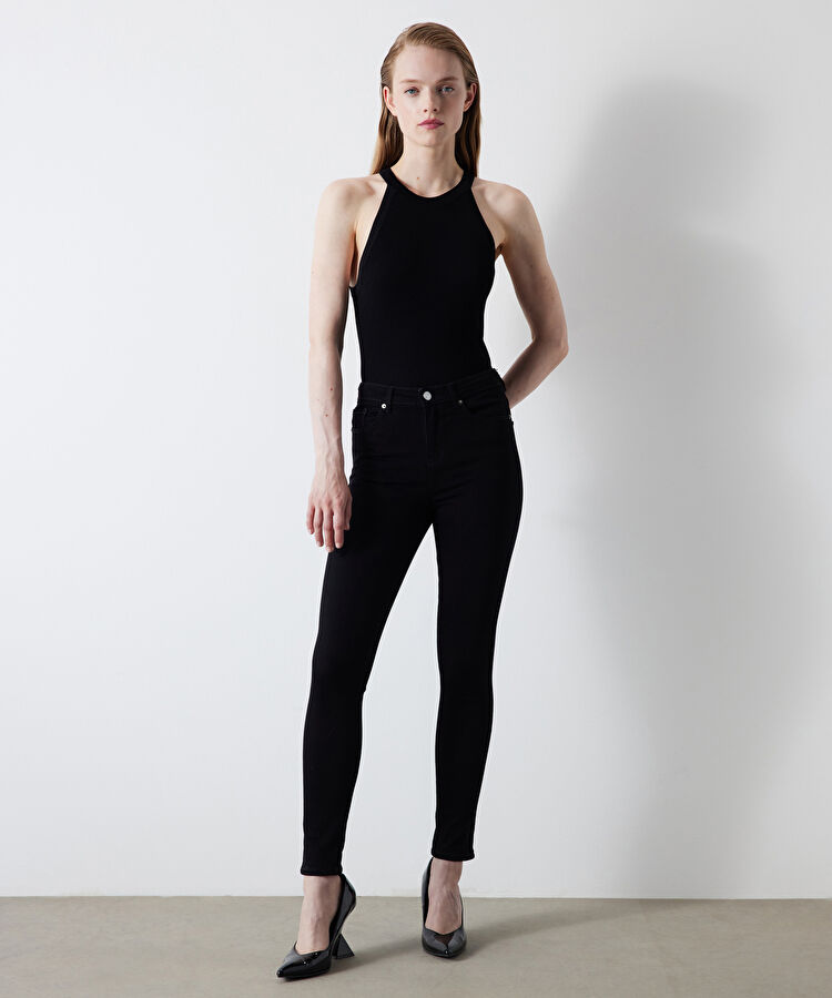 Skinny fit jean pantolon - I00000018003001 - Siyah Jean Pantolon