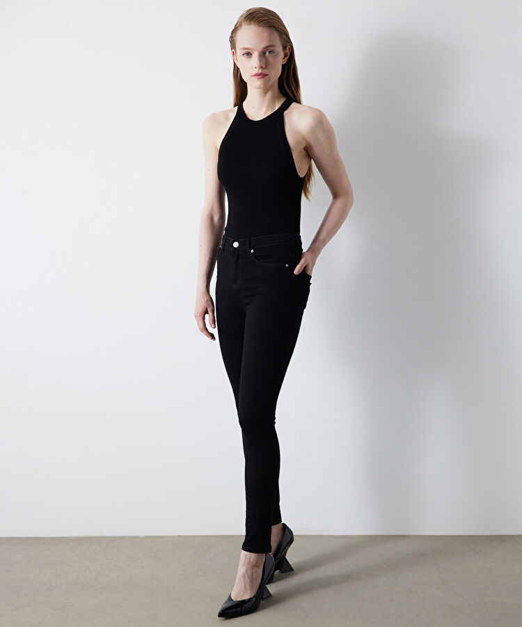 Skinny fit jean pantolon - I00000018003001 - Siyah Jean Pantolon