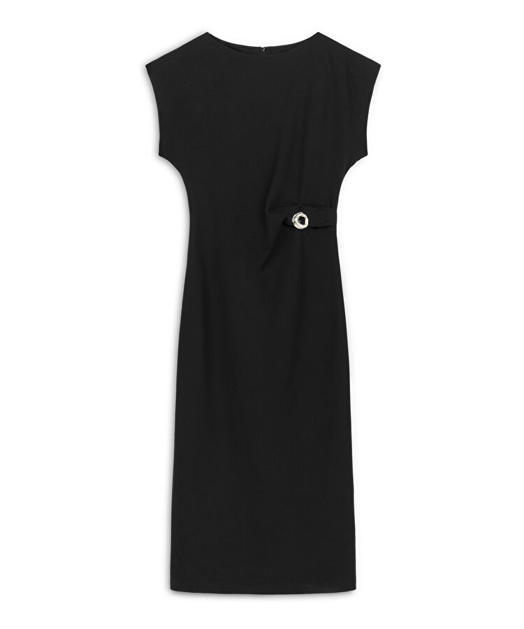 Metal aksesuarlı midi elbise — photo 5