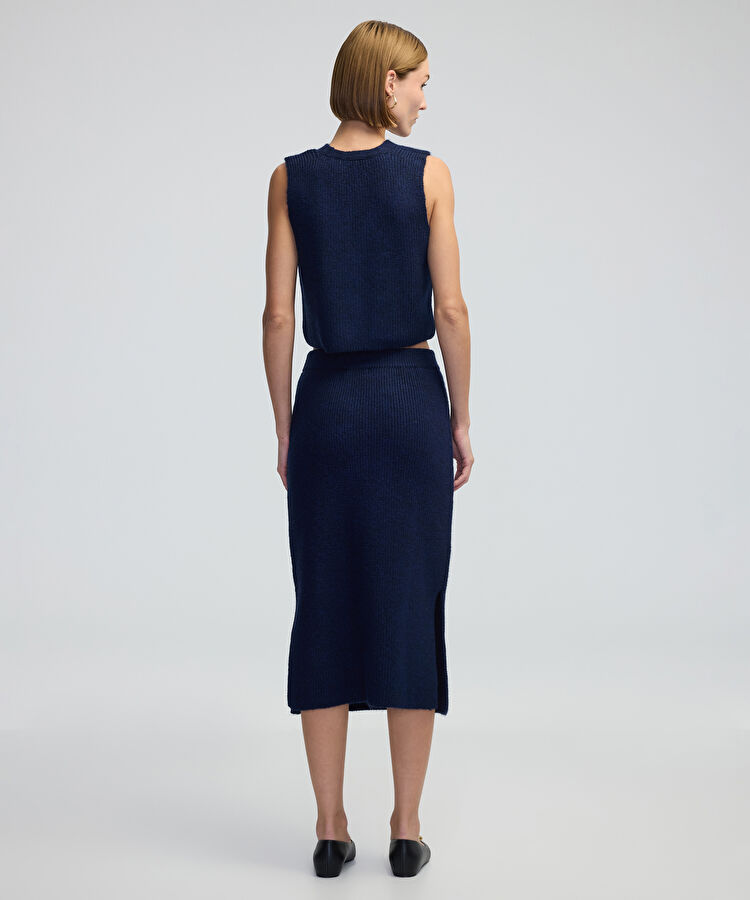 Yırtmaçlı triko etek — photo 3