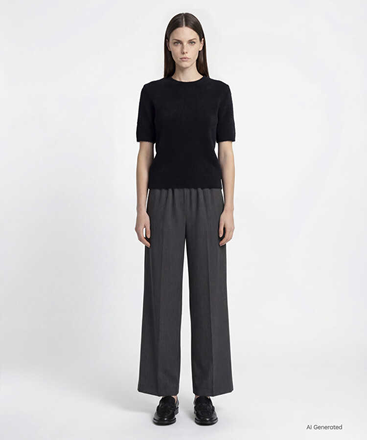 Elastik bel pantolon - IW6240003415036 - Antrasit Pantolon