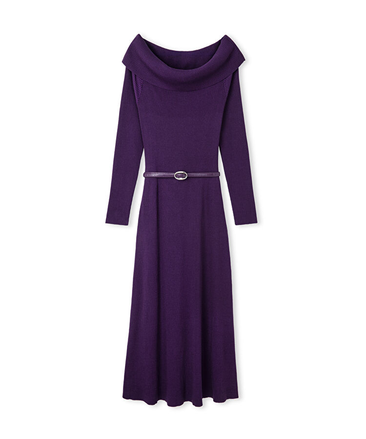 Omzu açık triko elbise — photo 5