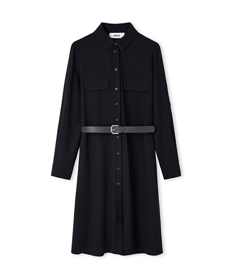 Kemerli gömlek elbise