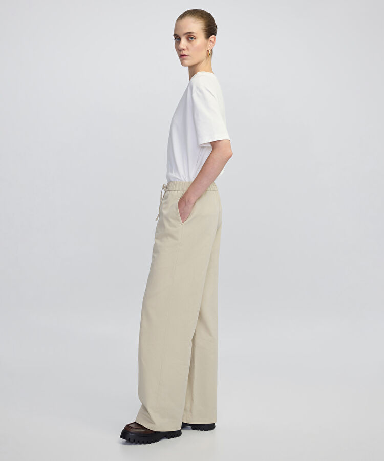 Ayarlanabilir bel wide leg fit pantolon