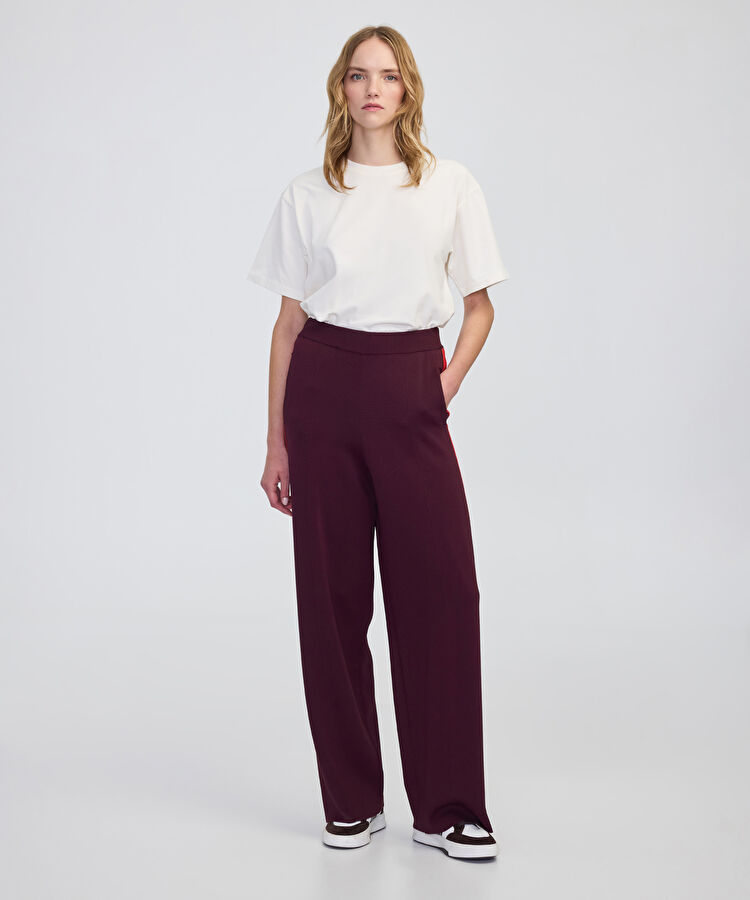 Colorblock wide leg fit pantolon
