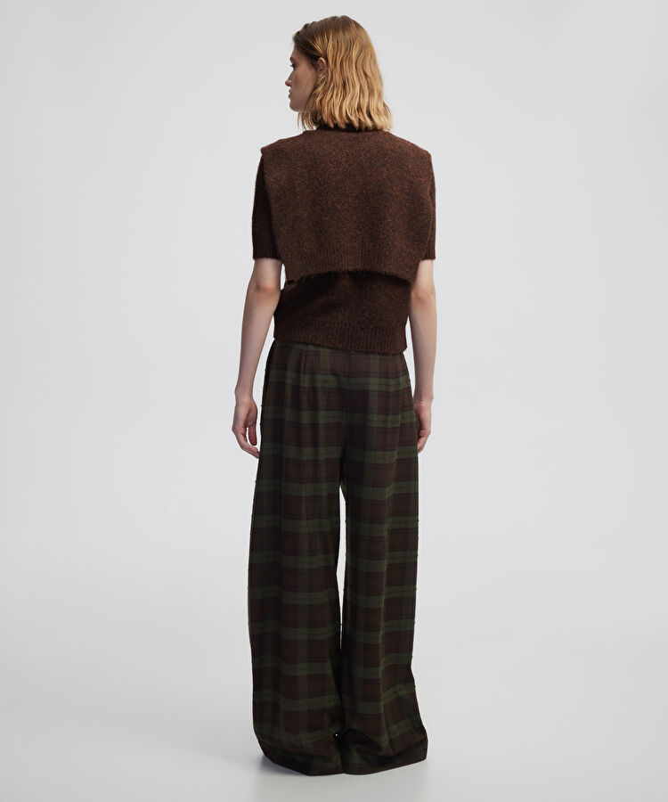 Kemerli ekose desen pantolon — photo 3