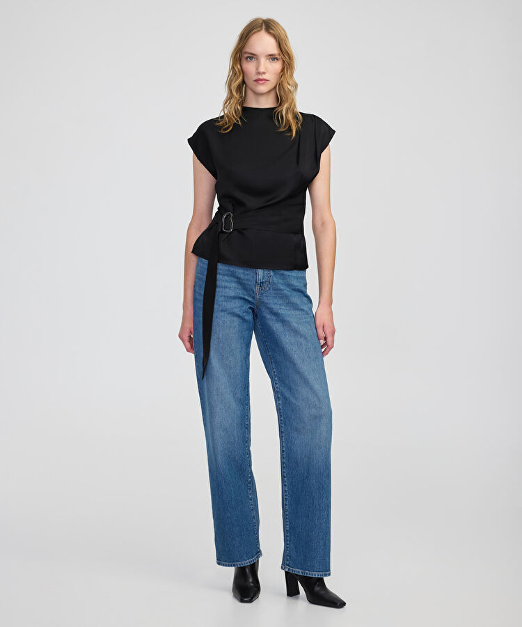 Metal tokalı kuşaklı bluz — photo 3