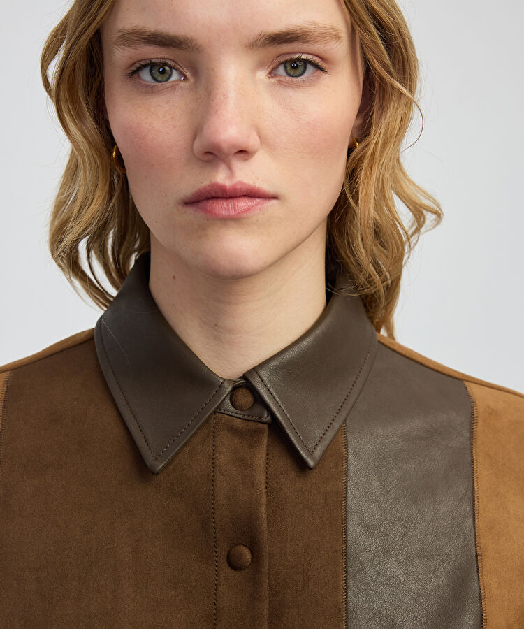 Kumaş mix colorblock gömlek — photo 5