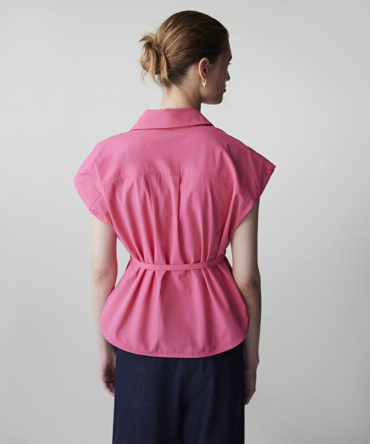 Metal tokalı poplin gömlek