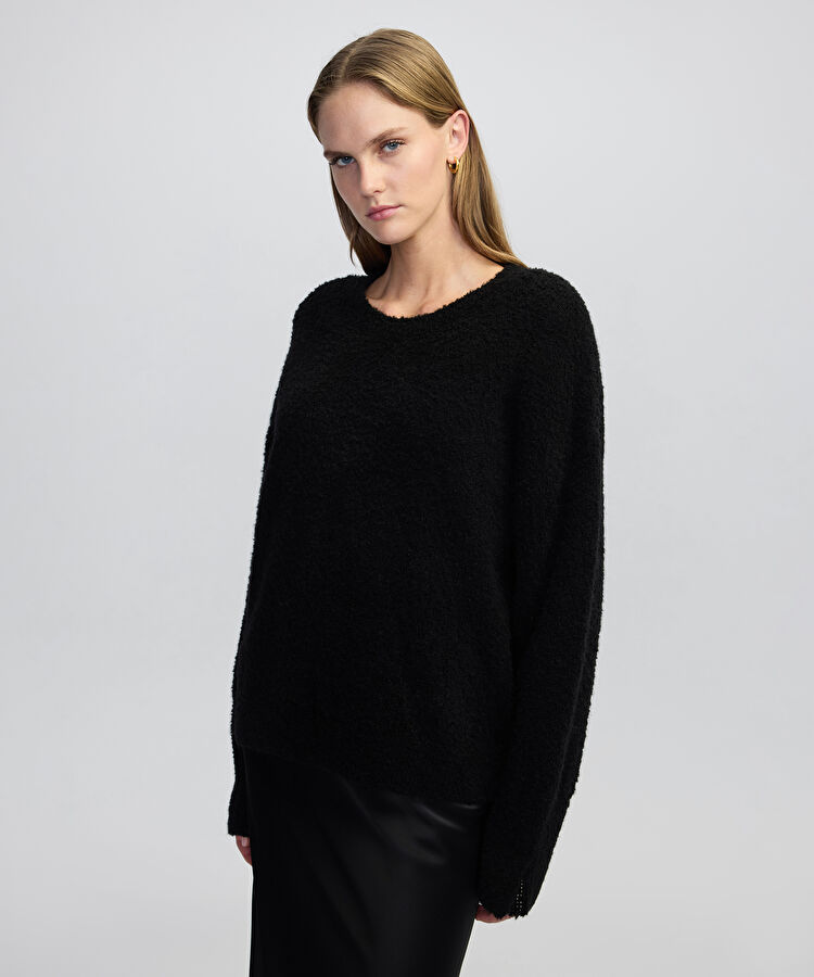 Hotfix baskılı dokulu triko