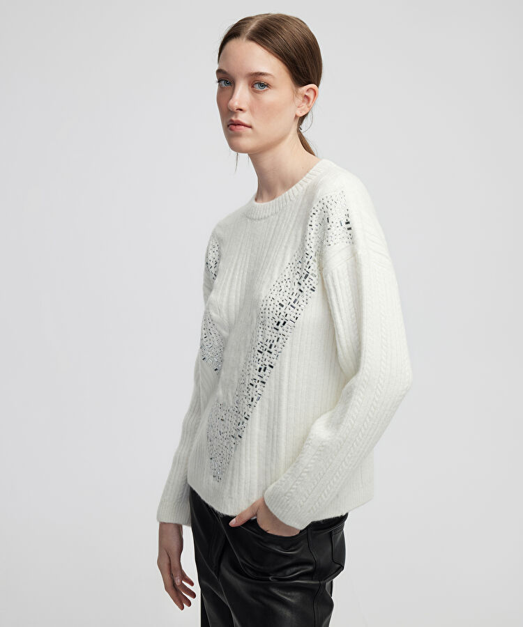 Hotfix baskılı saç örgülü triko — photo 4