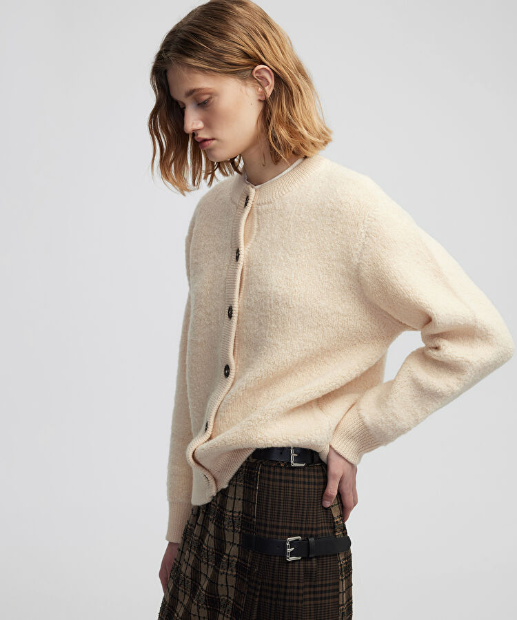 Pelüş yün triko hırka