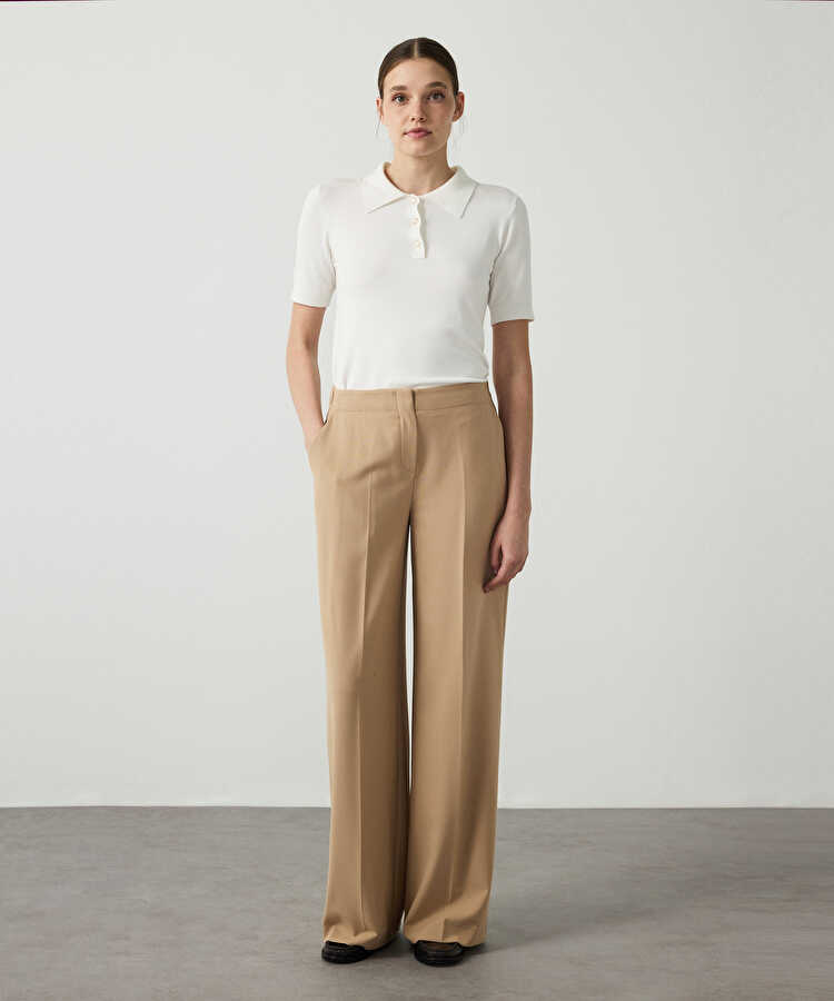 Wide leg fit pantolon - IW6260003128027 - Kamel Pantolon