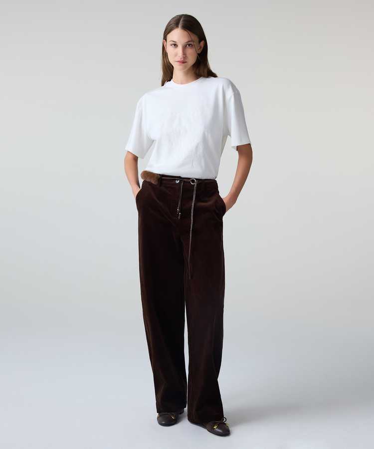Kemerli kadife pantolon - IW6260003222074 - Kahverengi Pantolon