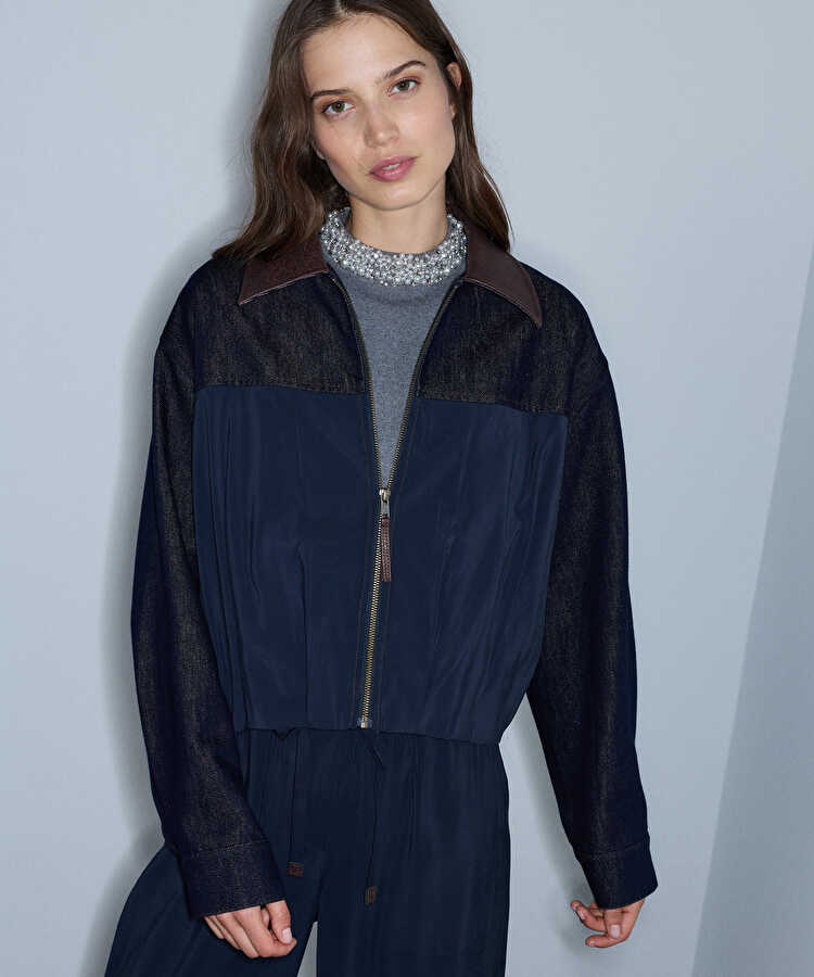 Kontrast yaka bomber ceket - IW6260005118015 - undefined Ceket