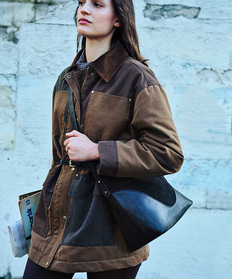 Kemerli colorblock mont - IW6260012378074 - Kahverengi Mont