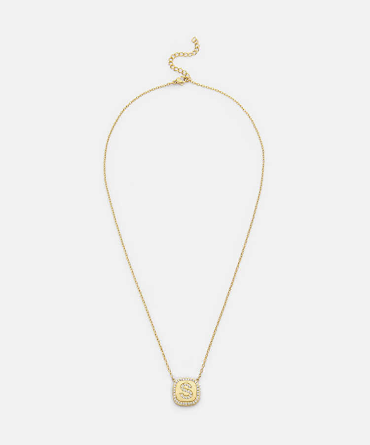 Strass taşlı S harfi kolye - IW6260051059265 - Altın Kolye