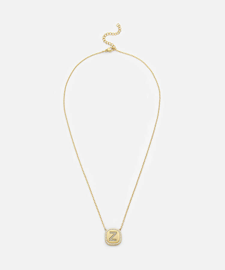 Strass taşlı Z harfi kolye - IW6260051060265 - Altın Kolye