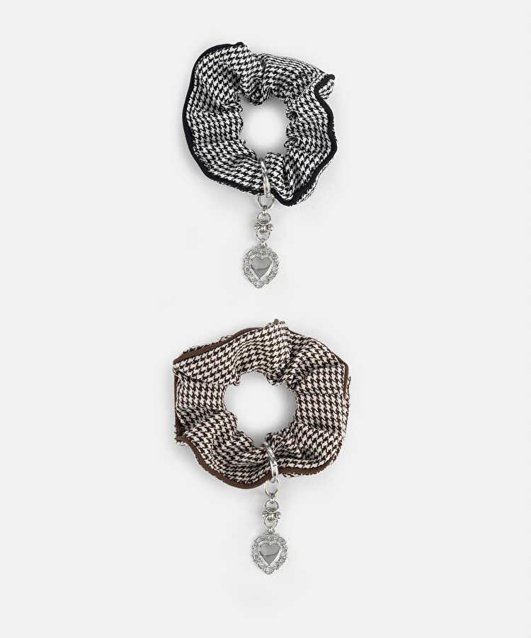 Kazayağı desen charm lı saç tokası seti - IW6260076030242 - Sıyah/kahve Toka