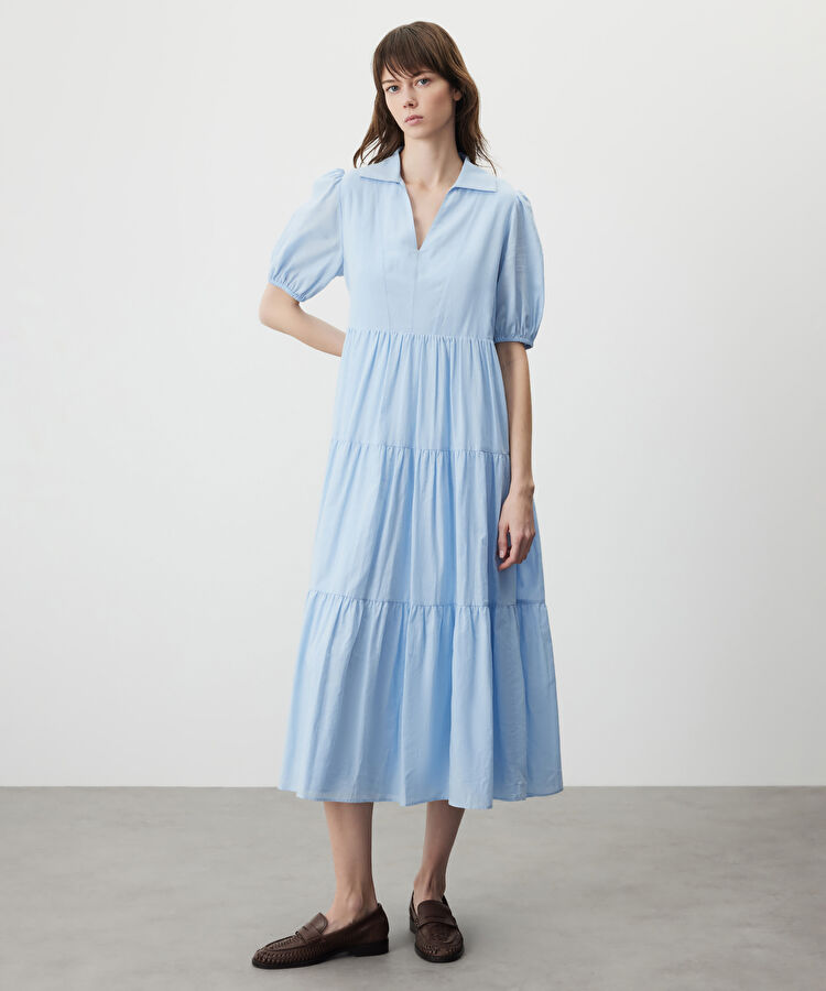 Viskoz midi elbise — photo 3