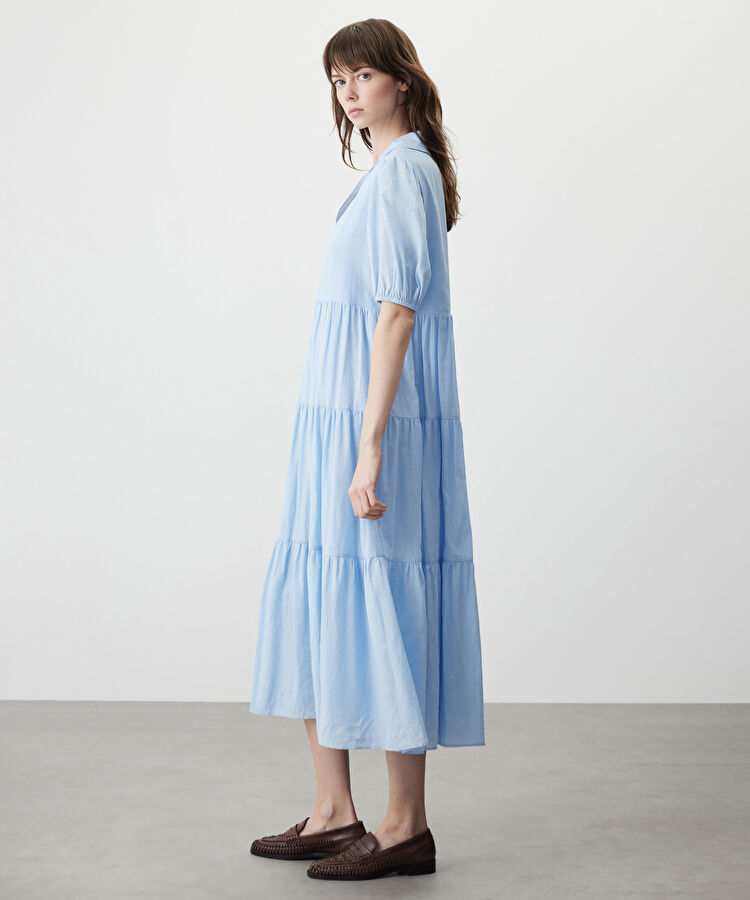 Viskoz midi elbise — photo 4