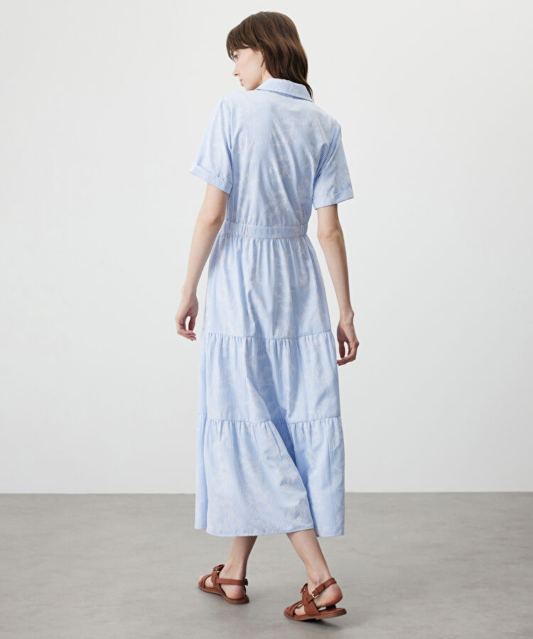 Baskılı çizgi desen elbise — photo 5