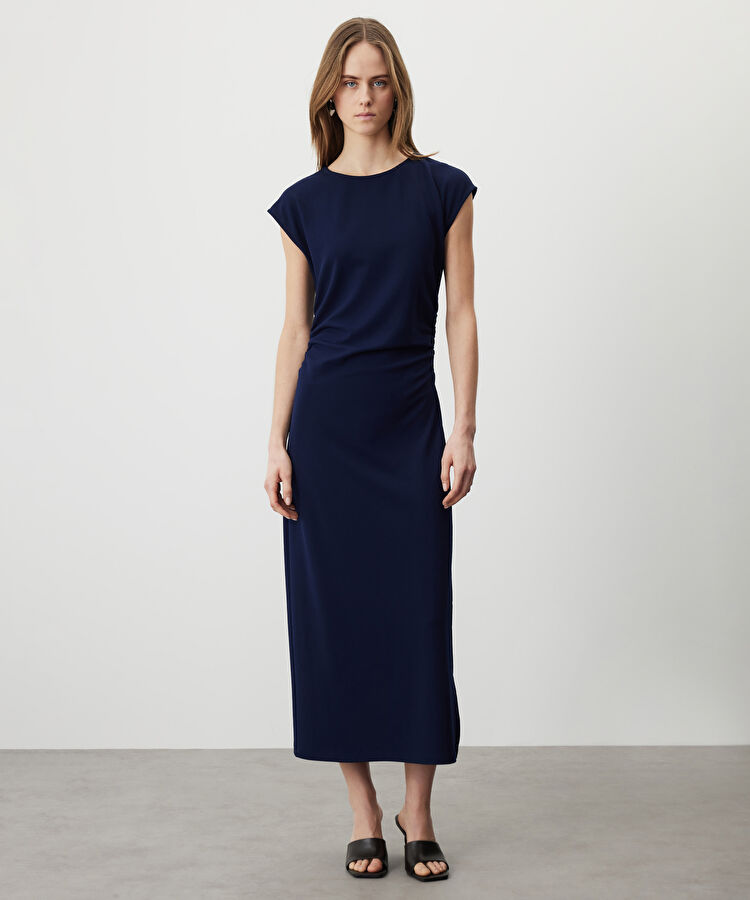 Büzgülü penye elbise — photo 2