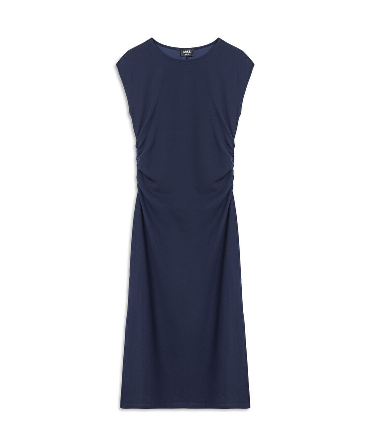 Büzgülü penye elbise — photo 5