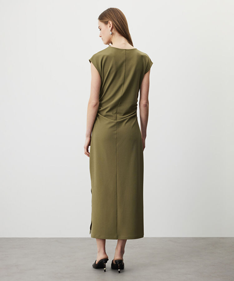 Büzgülü penye elbise — photo 3