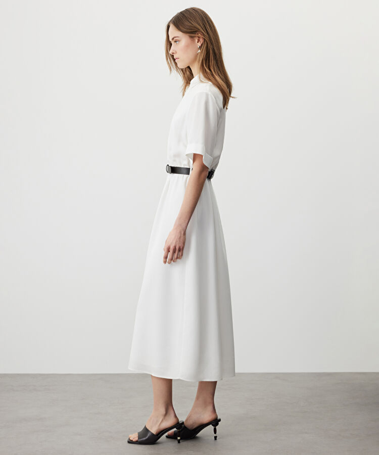 Kontrast kemerli elbise — photo 4