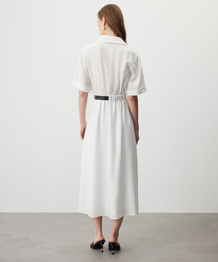 Kontrast kemerli elbise — photo 5