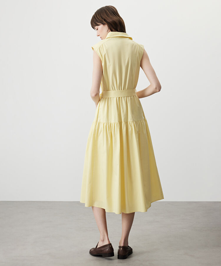 Kuşaklı poplin elbise — photo 5
