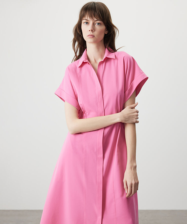 Elastik bel gömlek elbise