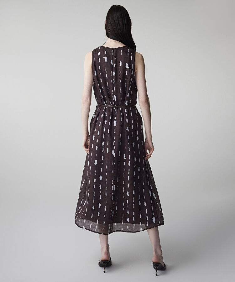 Desenli keten elbise — photo 5