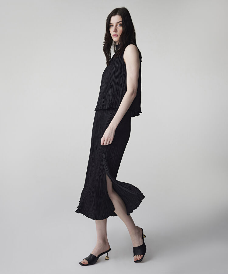 Karma aksesuarlı dokulu elbise   — photo 4