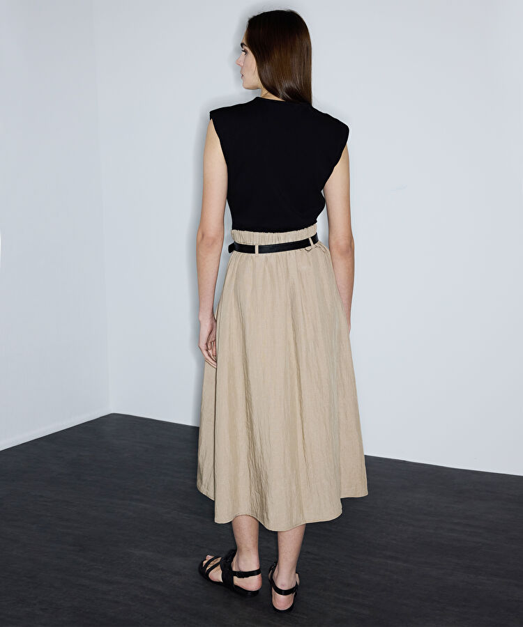 Çift parça görünüm colorblock elbise — photo 4