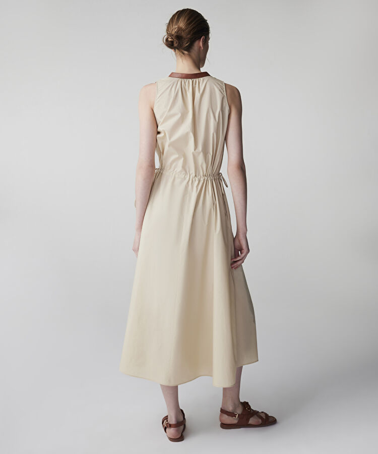 Kontrast yaka poplin elbise — photo 5