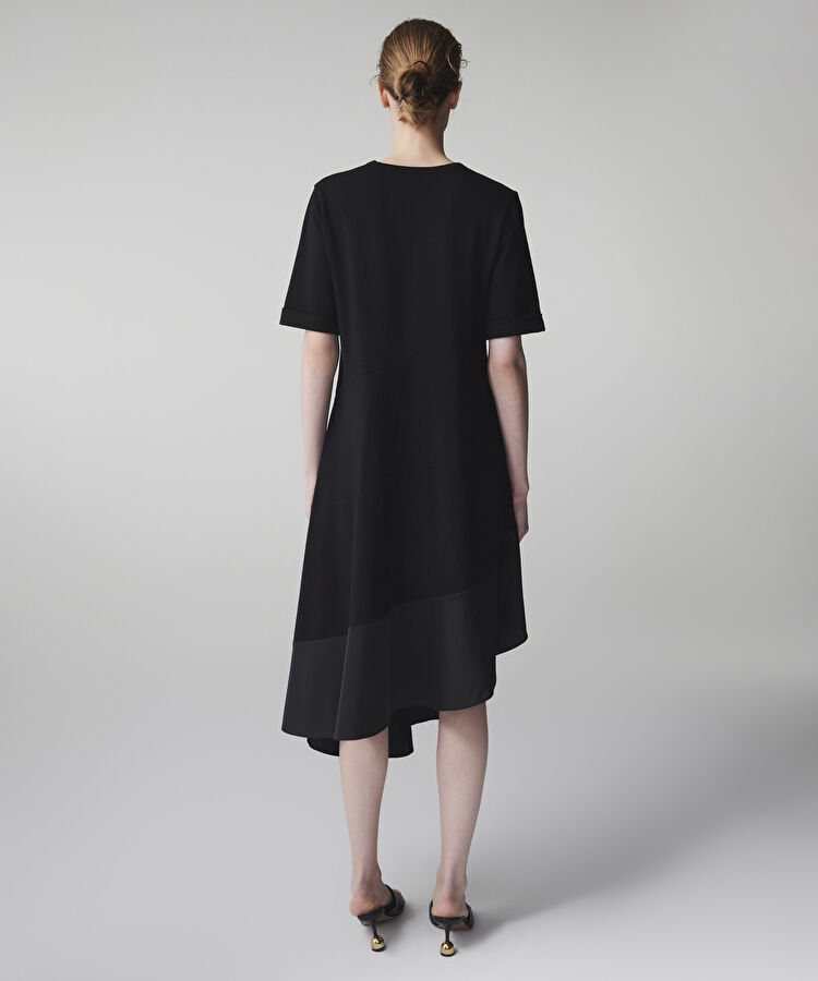 Kumaş mix asimetrik elbise — photo 4