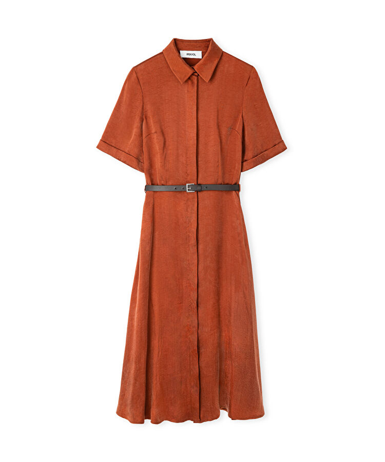 Kemerli cupro elbise — photo 3