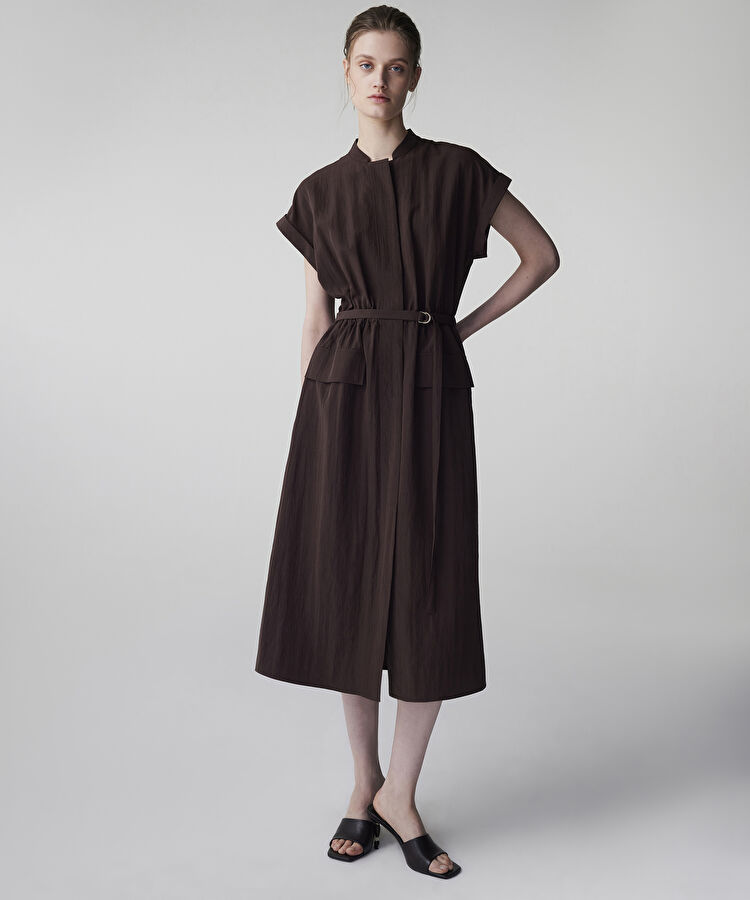 İnce kuşaklı gömlek elbise — photo 2