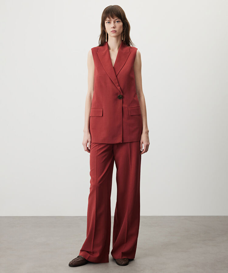 Wide leg fit ütü izli pantolon