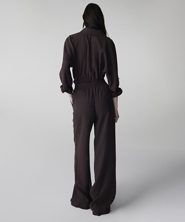 Elastik bel wide leg fit pantolon — photo 3