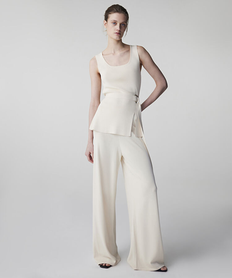 Wide leg triko pantolon