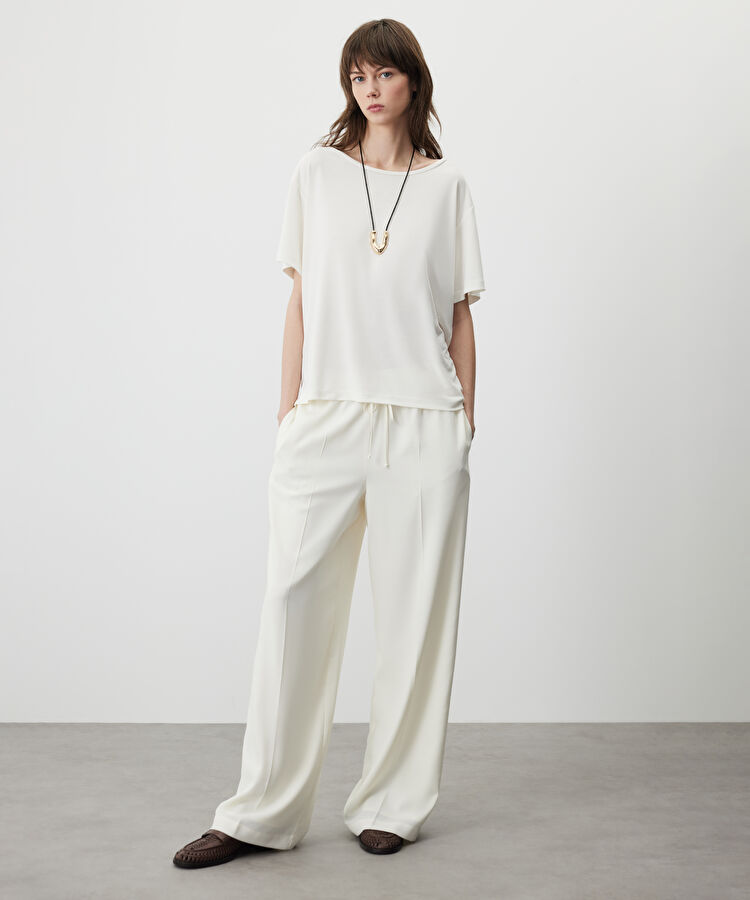 Belden bağlamalı wide leg pantolon