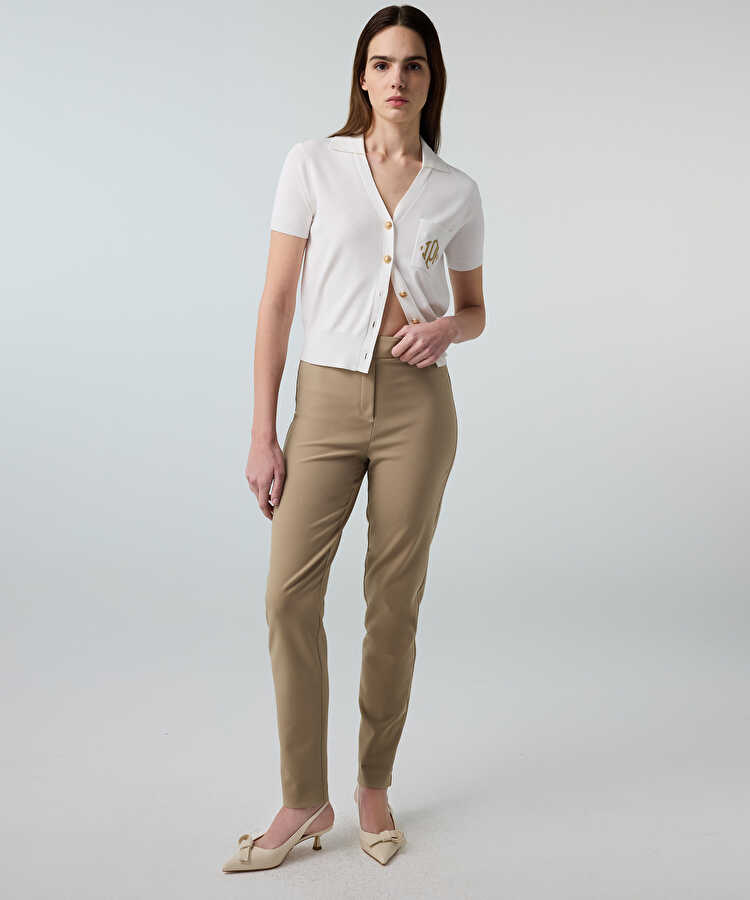 Lurex bel skinny fit pantolon - IS1260003250030 - Taş Pantolon