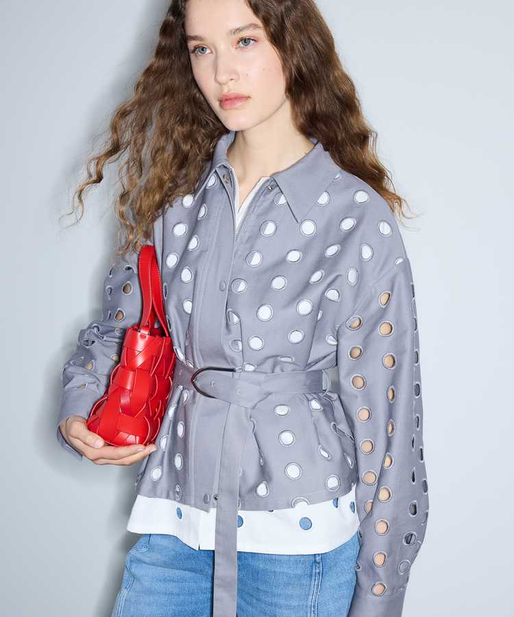 Non denim ve poplin mix ceket - IS1260005105005 - Gri Ceket